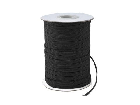 Guma płaska pleciona 5 mm czarna Guma płaska pleciona 5 mm czarna