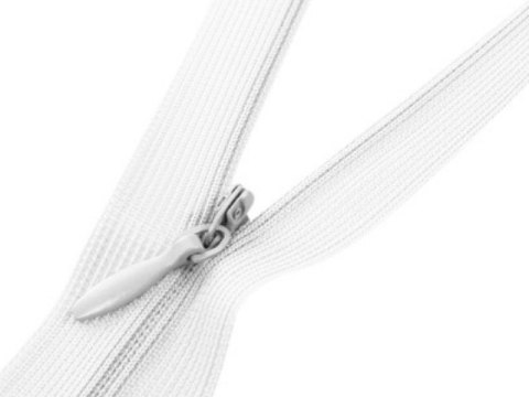 Zamek kryty siatka 35 cm #3 nierozdzielczy hurt BIAŁY